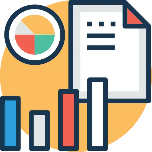 Analytics And Reporting Icon Of DSMS